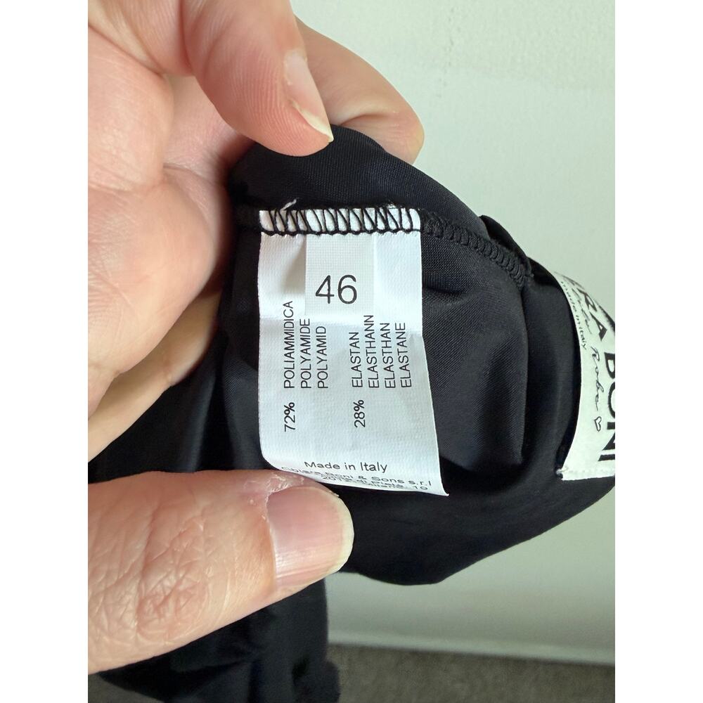 Chiara Boni La Petite Robe High Waisted Ruffle Hem Wide Leg Pants Black Women 46 - Picture 9 of 10